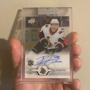 2019–20 Upper Deck Clear Cut Rookie Auto Erik Brännström Ottawa Senators